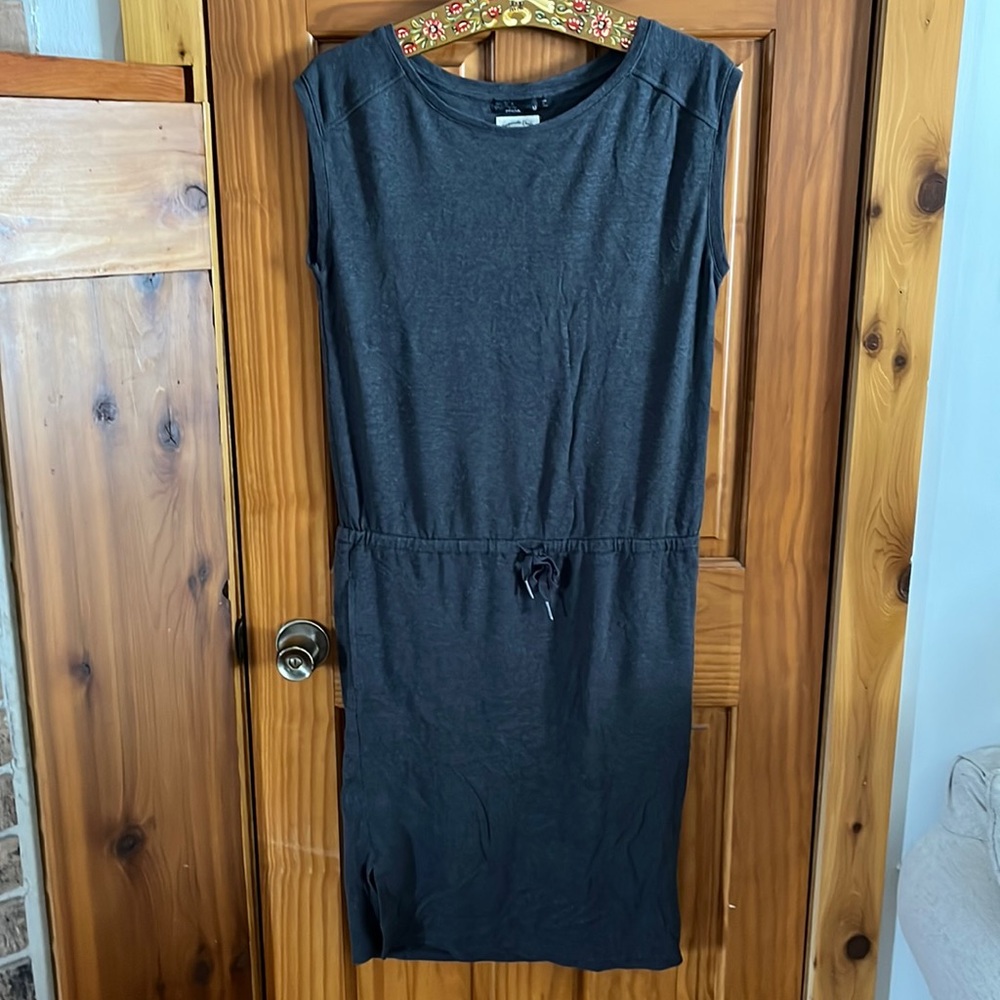 Prana Caris Cozy Up Dress Below the Knee Short Sleeve Dress With Pockets Size M